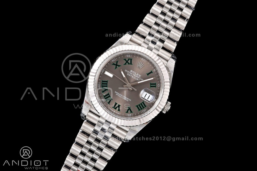 DateJust 41 126334 904L SS VSF 1:1 Best Edition Gray Dial Green Roman on Jubilee Bracelet VS3235v2 V2s (133g)