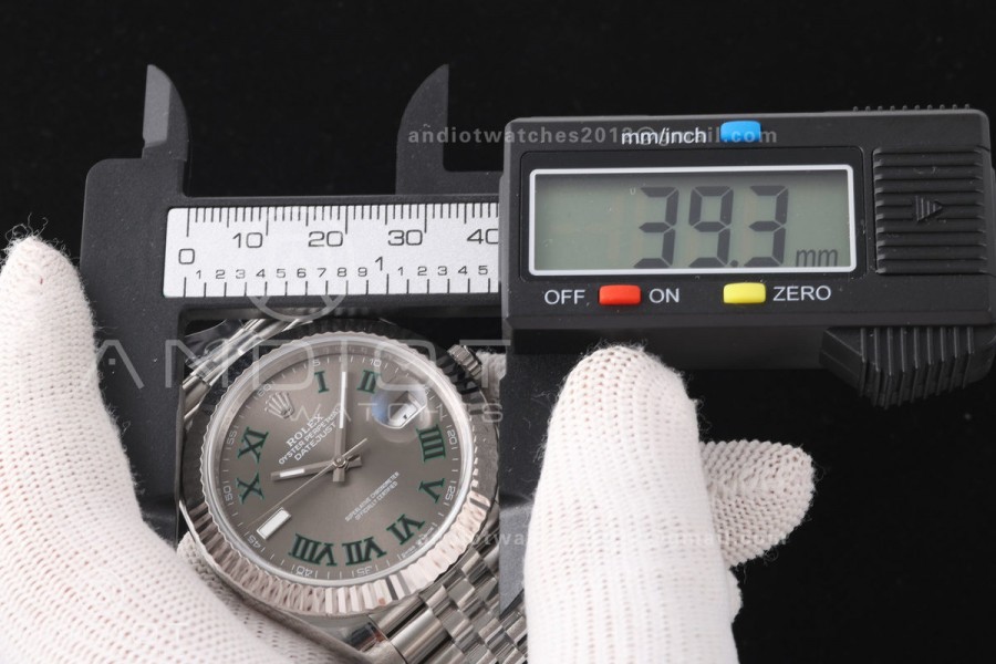 DateJust 41 126334 904L SS VSF 1:1 Best Edition Gray Dial Green Roman on Jubilee Bracelet VS3235v2 V2s (133g)