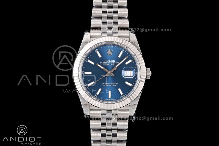 DateJust 41 126334 904L SS VSF 1:1 Best Edition Blue Stick Dial on Jubilee Bracelet VS3235v2 V2s (133g)