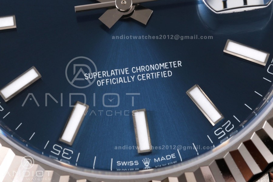 DateJust 41 126334 904L SS VSF 1:1 Best Edition Blue Stick Dial on Jubilee Bracelet VS3235v2 V2s (133g)