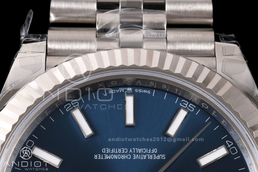 DateJust 41 126334 904L SS VSF 1:1 Best Edition Blue Stick Dial on Jubilee Bracelet VS3235v2 V2s (133g)