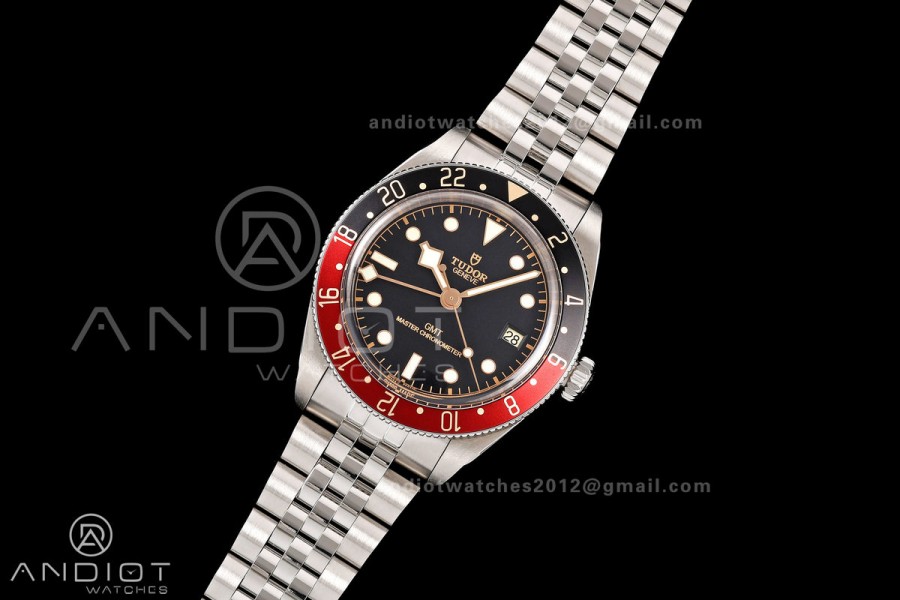 Black Bay 58 GMT Black/Red SS ZF 1:1 Best Edition Black Dial on SS Bracelet A2836