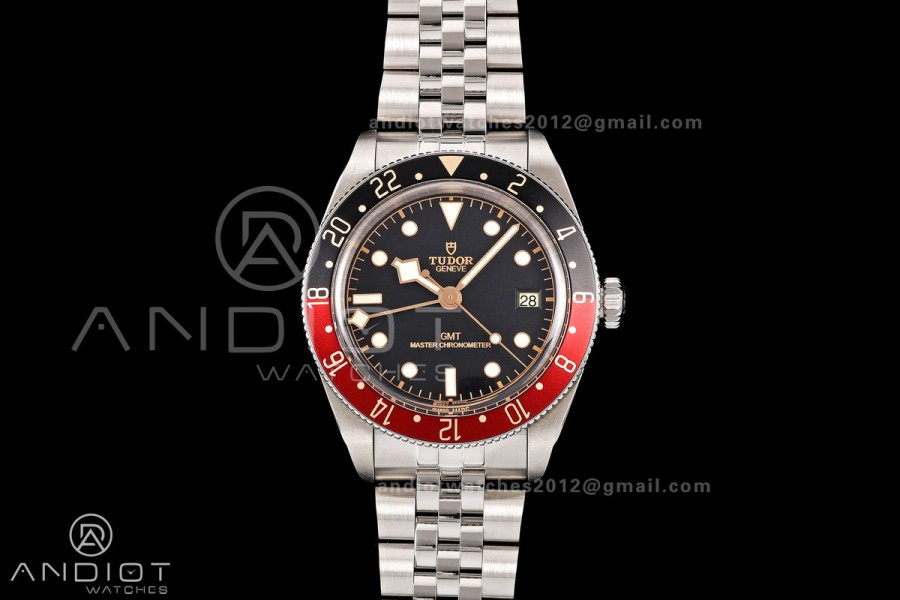 Black Bay 58 GMT Black/Red SS ZF 1:1 Best Edition Black Dial on SS Bracelet A2836