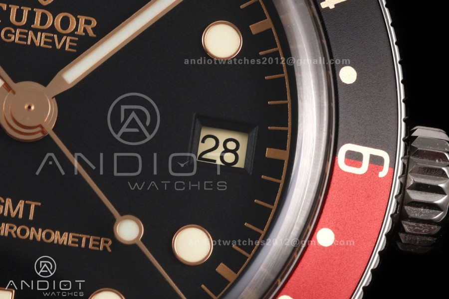 Black Bay 58 GMT Black/Red SS ZF 1:1 Best Edition Black Dial on SS Bracelet A2836