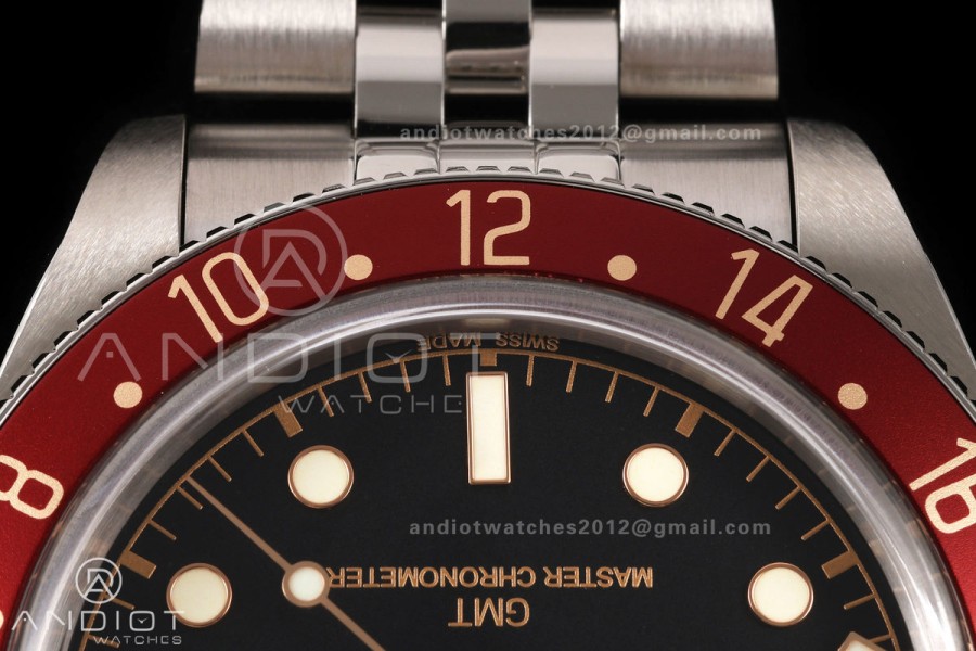 Black Bay 58 GMT Black/Red SS ZF 1:1 Best Edition Black Dial on SS Bracelet A2836
