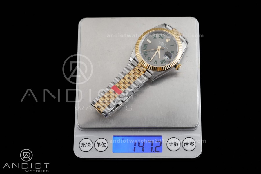 DateJust 41 126333 904L SS VSF 1:1 Best Edition Gray Dial Green Roman on Jubilee Bracelet VS3235