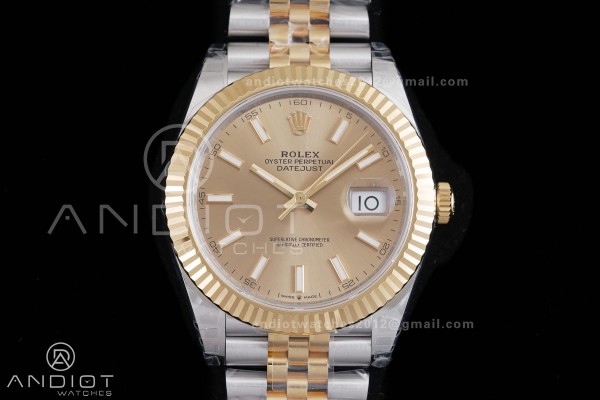 DateJust 41 126333 904L SS VSF 1:1 Best Edition YG Dial on Jubilee Bracelet VS3235