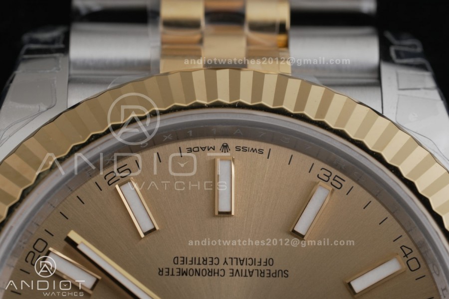 DateJust 41 126333 904L SS VSF 1:1 Best Edition YG Dial on Jubilee Bracelet VS3235