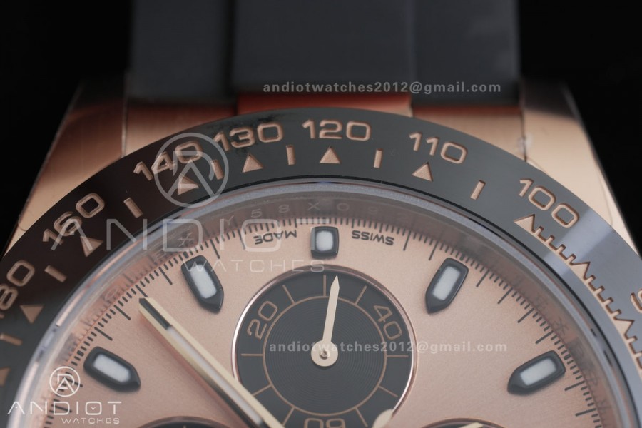 Daytona 116515 Gain Weight VSF 1:1 Best Edition 904L Steel RG Dial Black Sub-dial Stick Marker On Oysterflex Strap DD4130