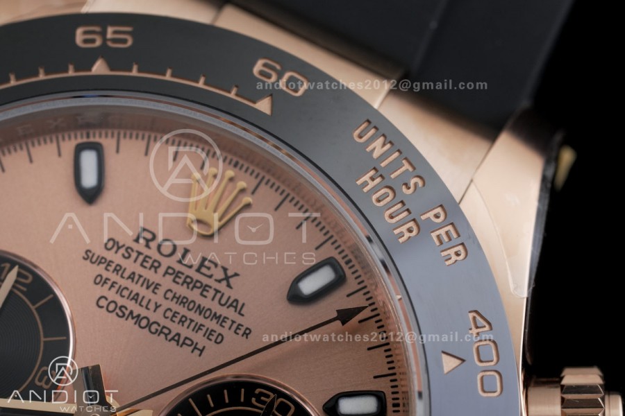 Daytona 116515 Gain Weight VSF 1:1 Best Edition 904L Steel RG Dial Black Sub-dial Stick Marker On Oysterflex Strap DD4130