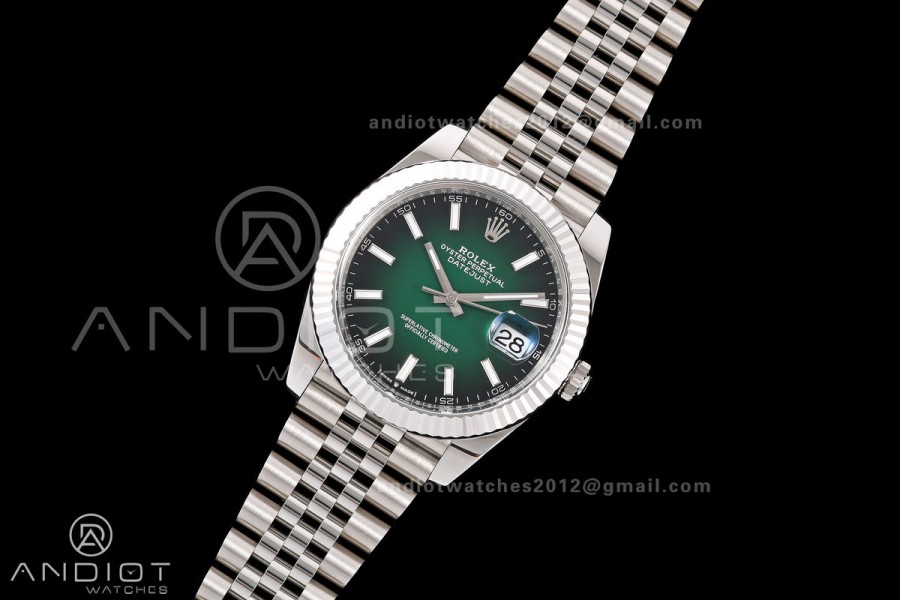 DateJust 41 126334 Clean Plus 1:1 Best Edition Green Ombre Dial on Jubilee Bracelet DD3235