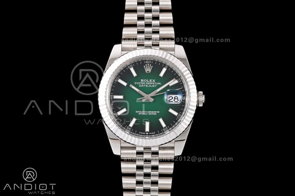 DateJust 41 126334 Clean Plus 1:1 Best Edition Green Ombre Dial on Jubilee Bracelet DD3235