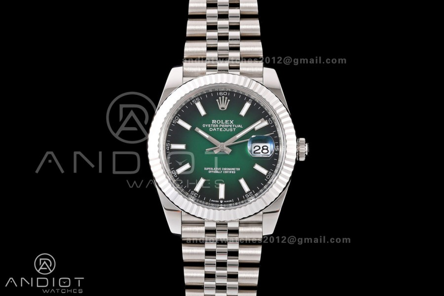 DateJust 41 126334 Clean Plus 1:1 Best Edition Green Ombre Dial on Jubilee Bracelet DD3235
