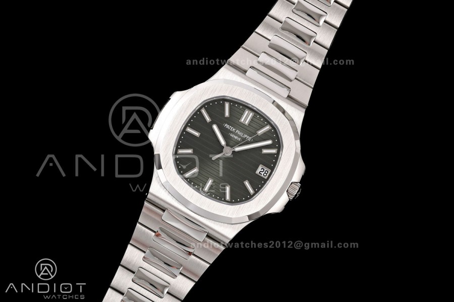 Nautilus 5711 DDF 1:1 Best Edition Green Textured Dial on SS Bracelet DPB330 Super Clone V2