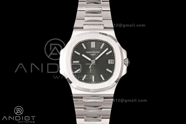 Nautilus 5711 DDF 1:1 Best Edition Green Textured Dial on SS Bracelet DPB330 Super Clone V2