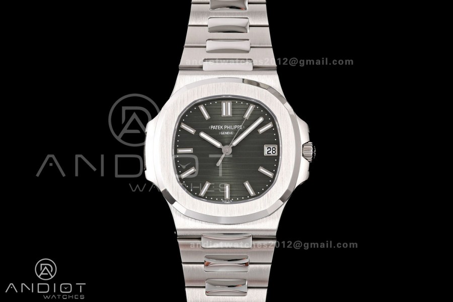 Nautilus 5711 DDF 1:1 Best Edition Green Textured Dial on SS Bracelet DPB330 Super Clone V2