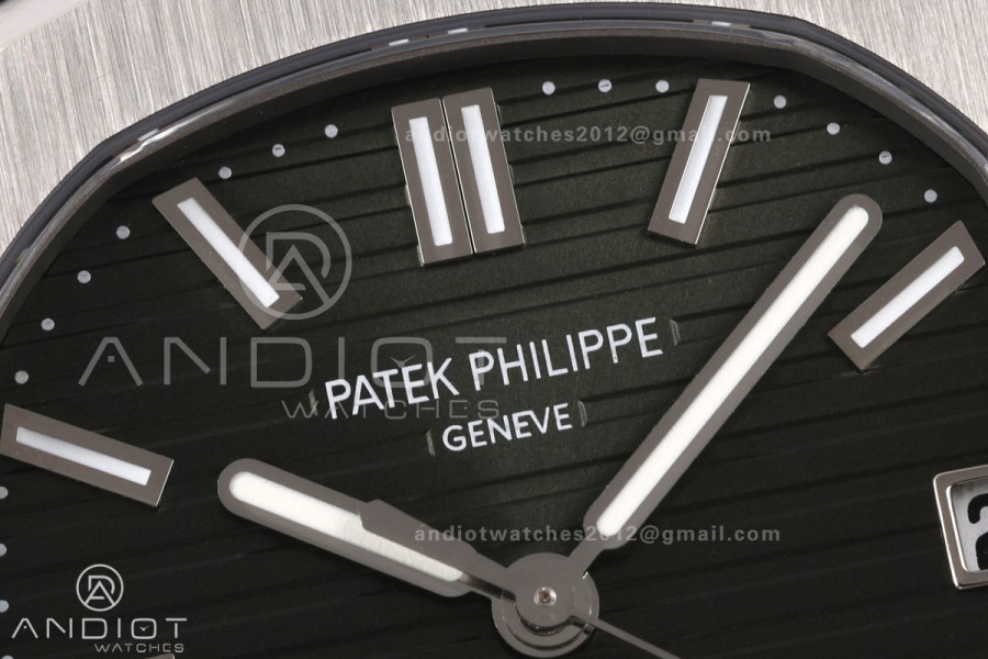 Nautilus 5711 DDF 1:1 Best Edition Green Textured Dial on SS Bracelet DPB330 Super Clone V2