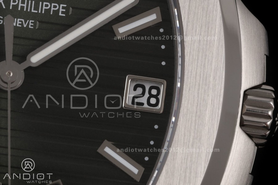 Nautilus 5711 DDF 1:1 Best Edition Green Textured Dial on SS Bracelet DPB330 Super Clone V2