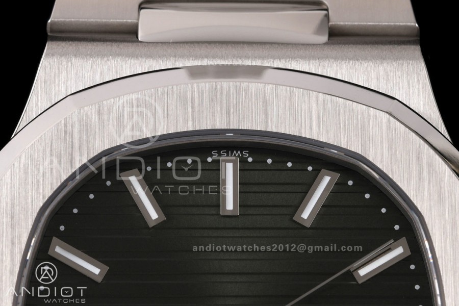 Nautilus 5711 DDF 1:1 Best Edition Green Textured Dial on SS Bracelet DPB330 Super Clone V2