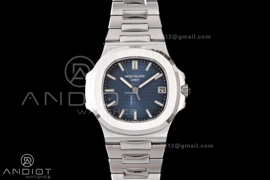 Nautilus 5811 DDF 1:1 Best Edition Blue Textured Dial on SS Bracelet DPB330 Super Clone (Weighted)