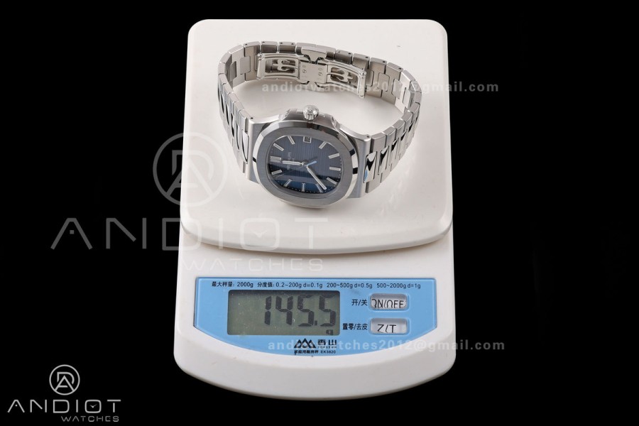 Nautilus 5811 DDF 1:1 Best Edition Blue Textured Dial on SS Bracelet DPB330 Super Clone (Weighted)