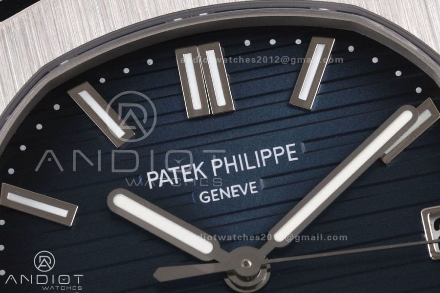 Nautilus 5811 DDF 1:1 Best Edition Blue Textured Dial on SS Bracelet DPB330 Super Clone (Weighted)