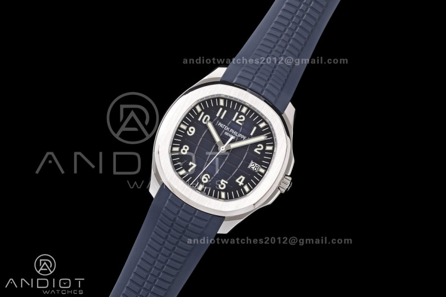 Aquanaut 5168G 42mm SS DDF 1:1 Best Edition Blue Dial on Blue Rubber Strap DPB330 Super Clone (Weighted)