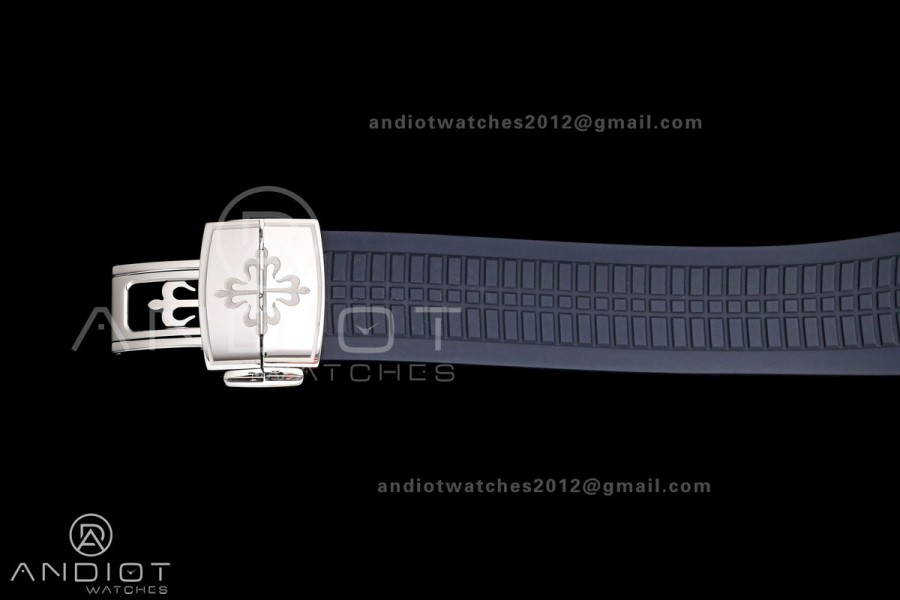 Aquanaut 5168G 42mm SS DDF 1:1 Best Edition Blue Dial on Blue Rubber Strap DPB330 Super Clone (Weighted)