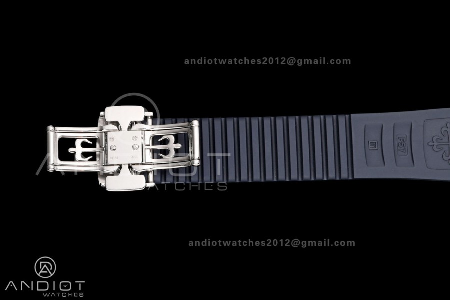 Aquanaut 5168G 42mm SS DDF 1:1 Best Edition Blue Dial on Blue Rubber Strap DPB330 Super Clone (Weighted)