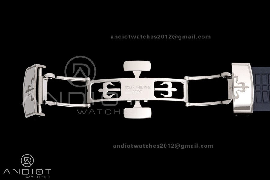 Aquanaut 5168G 42mm SS DDF 1:1 Best Edition Blue Dial on Blue Rubber Strap DPB330 Super Clone (Weighted)