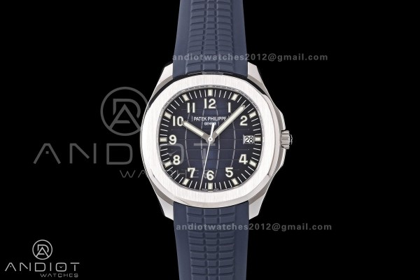 Aquanaut 5168G 42mm SS DDF 1:1 Best Edition Blue Dial on Blue Rubber Strap DPB330 Super Clone (Weighted)