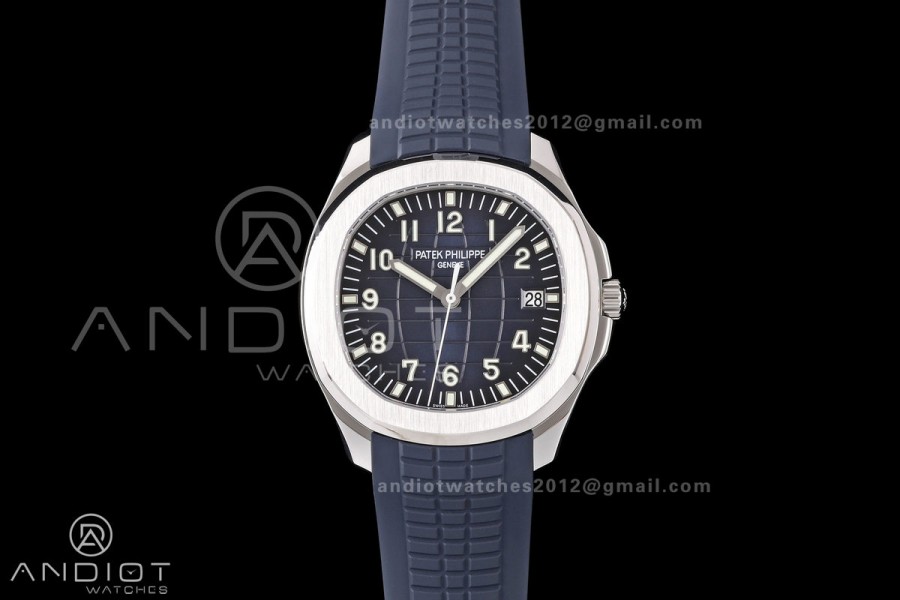 Aquanaut 5168G 42mm SS DDF 1:1 Best Edition Blue Dial on Blue Rubber Strap DPB330 Super Clone (Weighted)