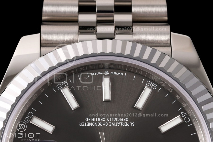 DateJust 41 126334 904L SS MZF 1:1 Best Edition Gray Dial on Jubilee Bracelet JH3235