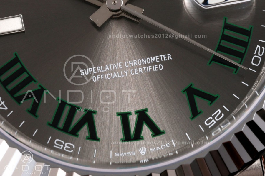 DateJust 41 126334 904L SS MZF 1:1 Best Edition Gray Dial Green Roman on Jubilee Bracelet JH3235