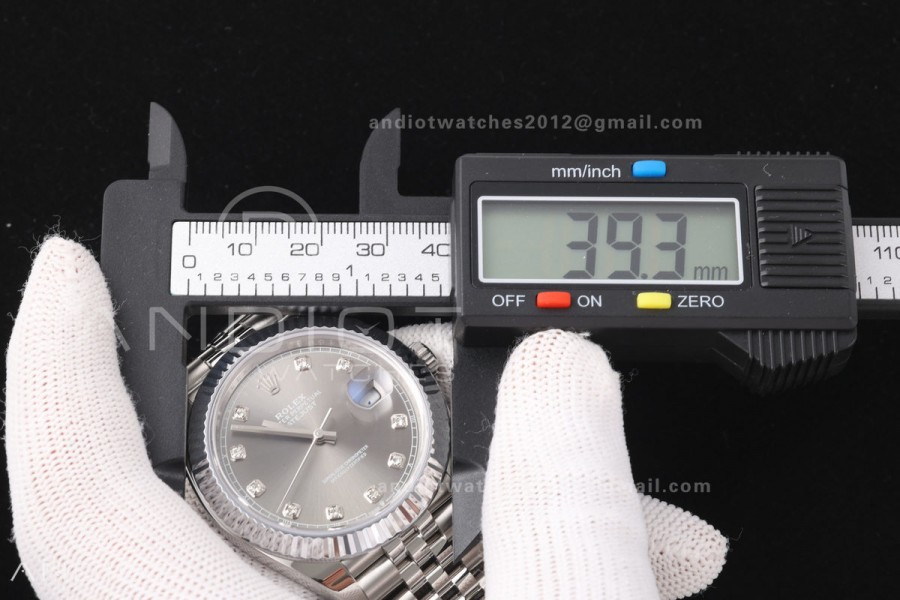 DateJust 41 126334 904L SS MZF 1:1 Best Edition Gray Diamonds Dial on Jubilee Bracelet JH3235
