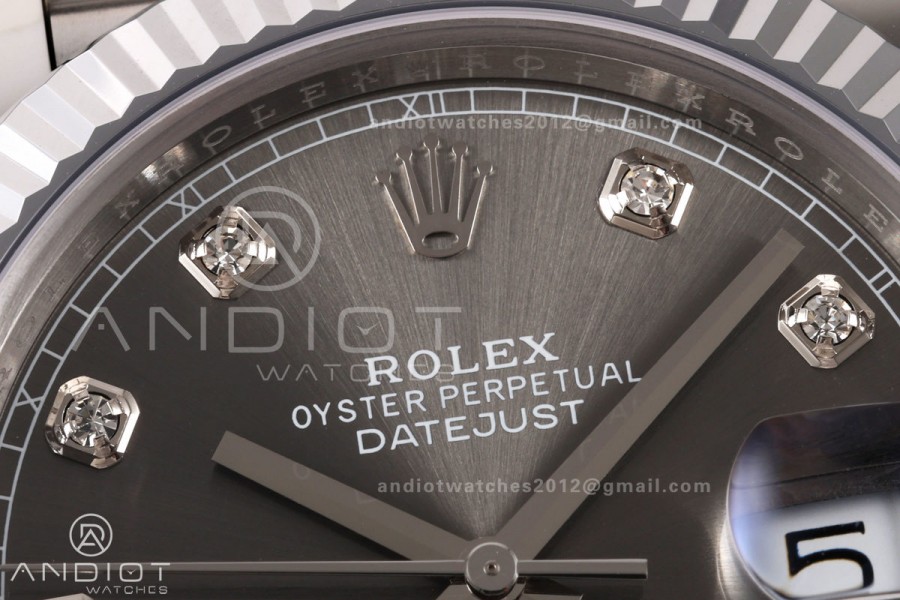 DateJust 41 126334 904L SS MZF 1:1 Best Edition Gray Diamonds Dial on Jubilee Bracelet JH3235