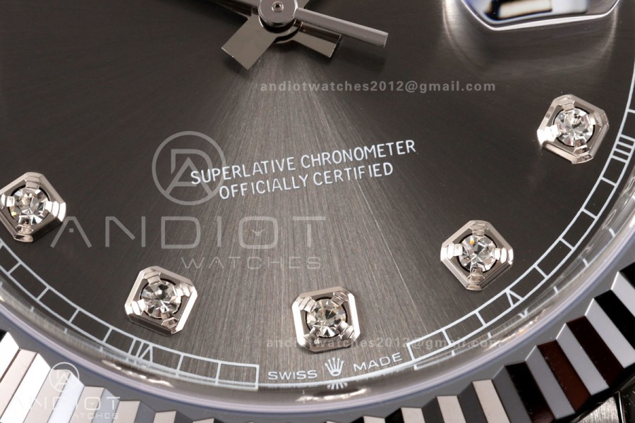 DateJust 41 126334 904L SS MZF 1:1 Best Edition Gray Diamonds Dial on Jubilee Bracelet JH3235