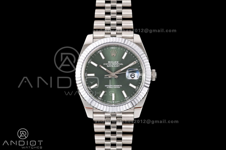 DateJust 41 126334 904L SS MZF 1:1 Best Edition Green Dial on Jubilee Bracelet JH3235