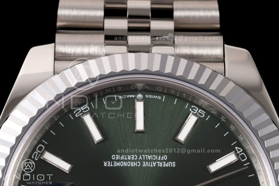 DateJust 41 126334 904L SS MZF 1:1 Best Edition Green Dial on Jubilee Bracelet JH3235