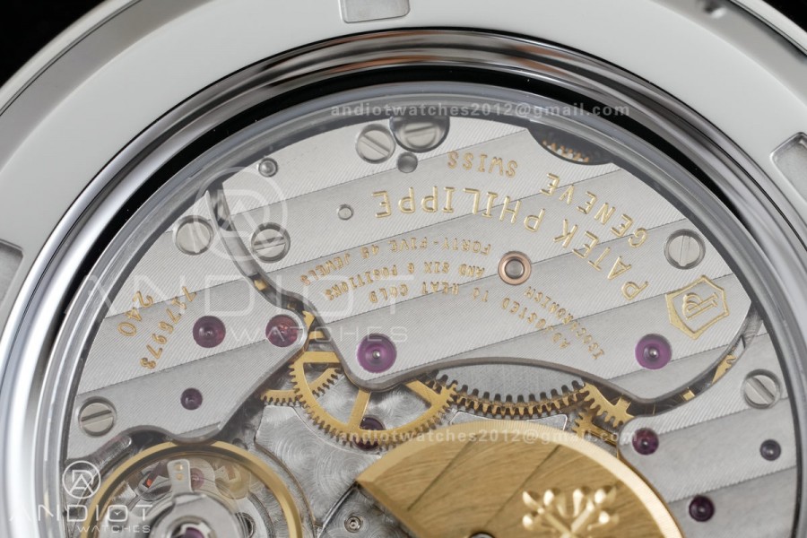 Grand Complications 6102 SS Diamonds Bezel PPF 1:1 Best Edition Blue Dial on Blue Leather Strap SA240 Super Clone