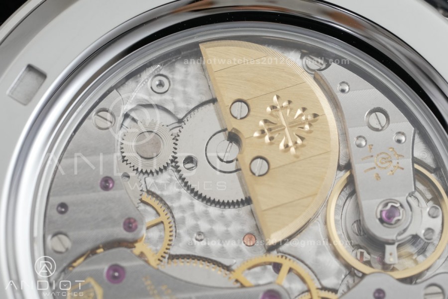 Grand Complications 6102 SS Diamonds Bezel PPF 1:1 Best Edition Blue Dial on Blue Leather Strap SA240 Super Clone