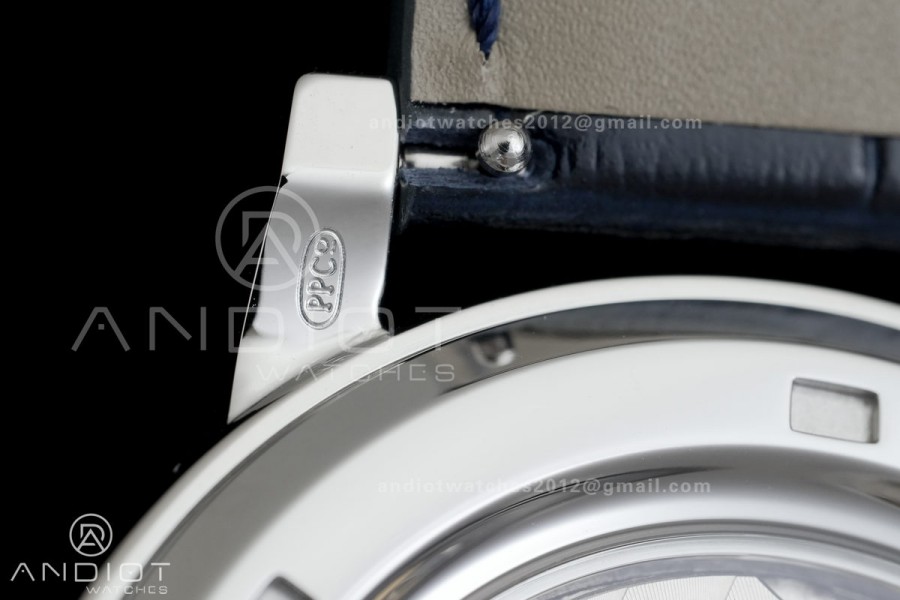 Grand Complications 6102 SS Diamonds Bezel PPF 1:1 Best Edition Blue Dial on Blue Leather Strap SA240 Super Clone