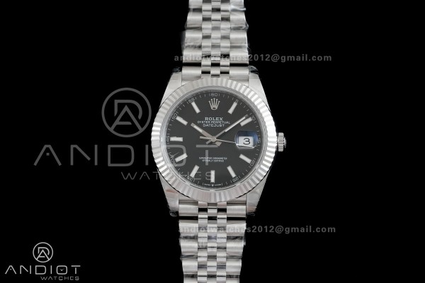 DateJust 41 126334 904L SS VSF 1:1 Best Edition Black Stick Dial on Jubilee Bracelet VS3235v2 V2s Free Sprung (133g)