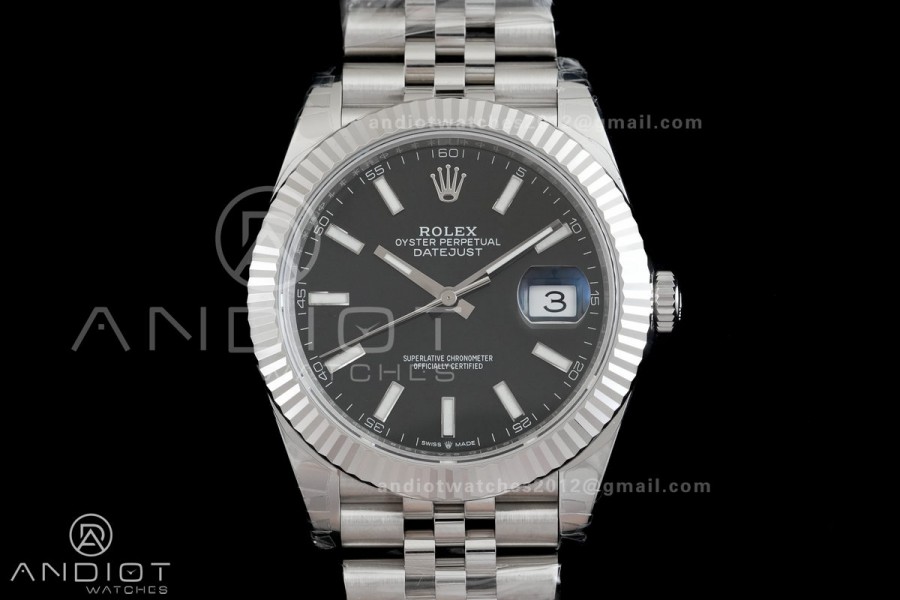 DateJust 41 126334 904L SS VSF 1:1 Best Edition Black Stick Dial on Jubilee Bracelet VS3235v2 V2s Free Sprung (133g)