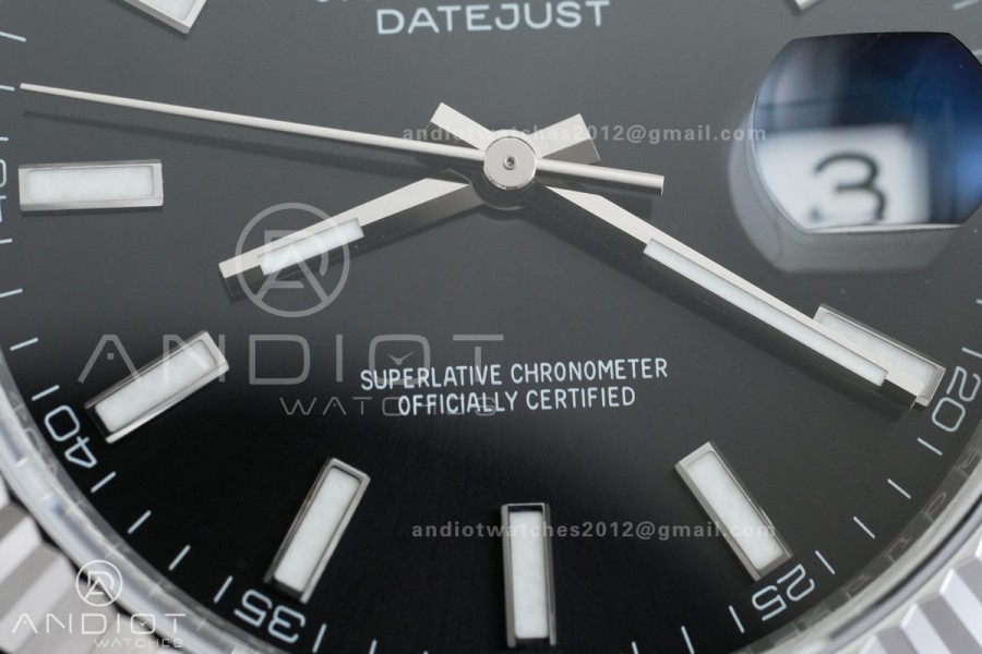 DateJust 41 126334 904L SS VSF 1:1 Best Edition Black Stick Dial on Jubilee Bracelet VS3235v2 V2s Free Sprung (133g)