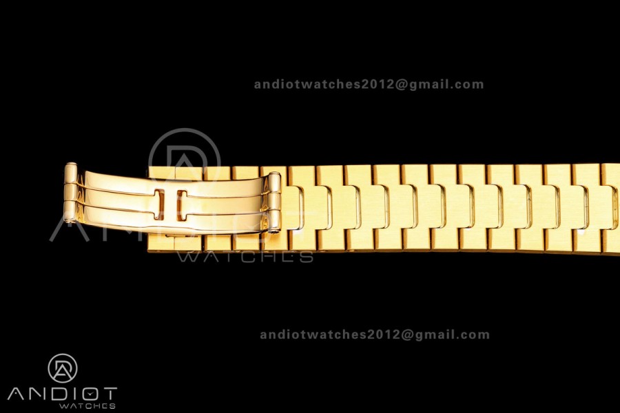 Santos 27mm YG 8848F 1:1 Best Edition Silver Dial on YG Bracelet Quartz