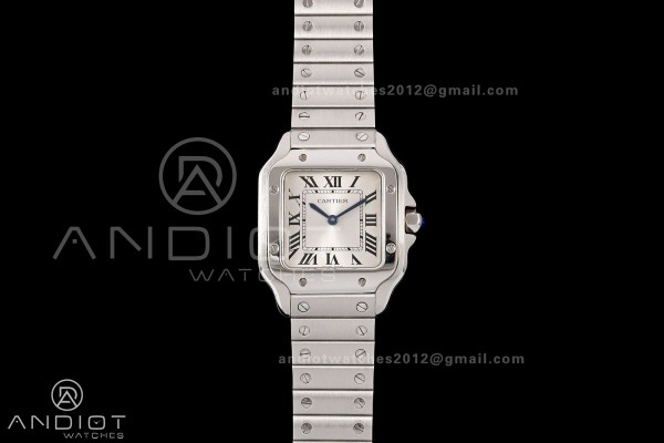 Santos 27mm SS 8848F 1:1 Best Edition Silver Dial on SS Bracelet Quartz