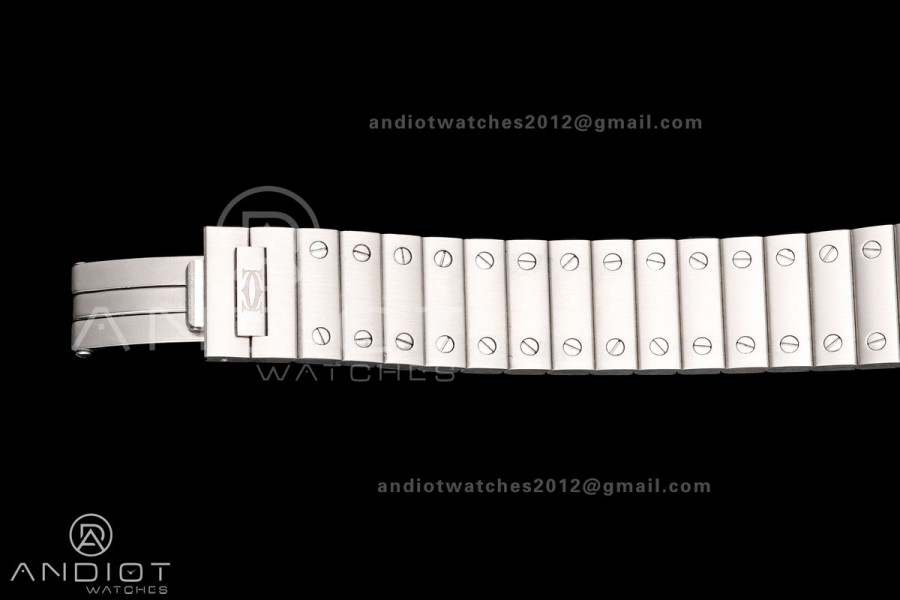 Santos 27mm SS 8848F 1:1 Best Edition Silver Dial on SS Bracelet Quartz