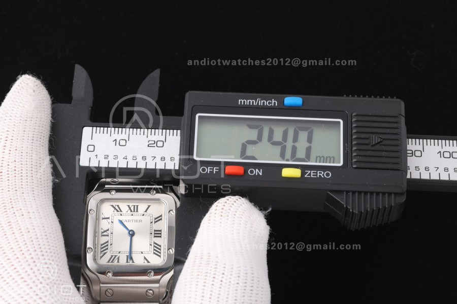 Santos 27mm SS 8848F 1:1 Best Edition Silver Dial on SS Bracelet Quartz
