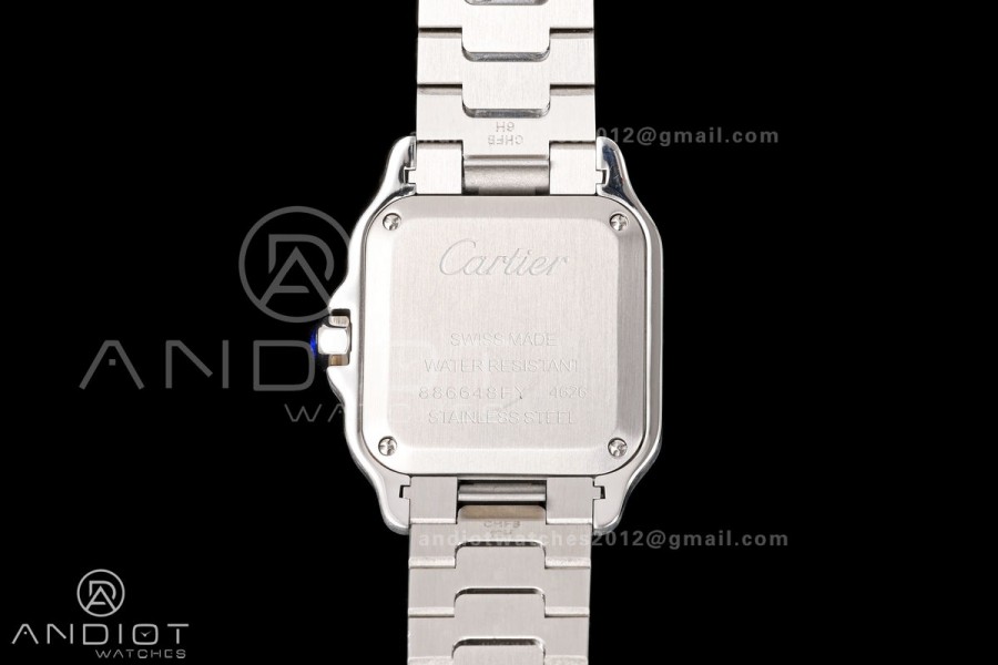 Santos 27mm SS 8848F 1:1 Best Edition Silver Dial on SS Bracelet Quartz